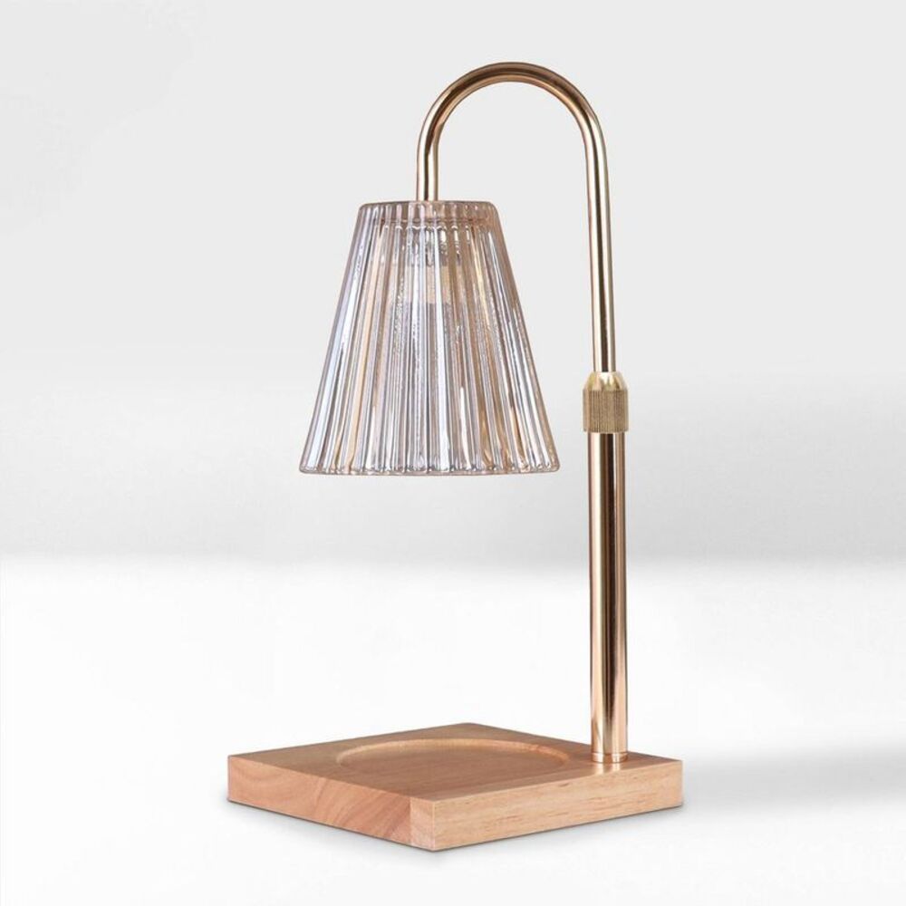 Sparoom Crystal Ribbed Candle Lamp Warmer - Rose Gold